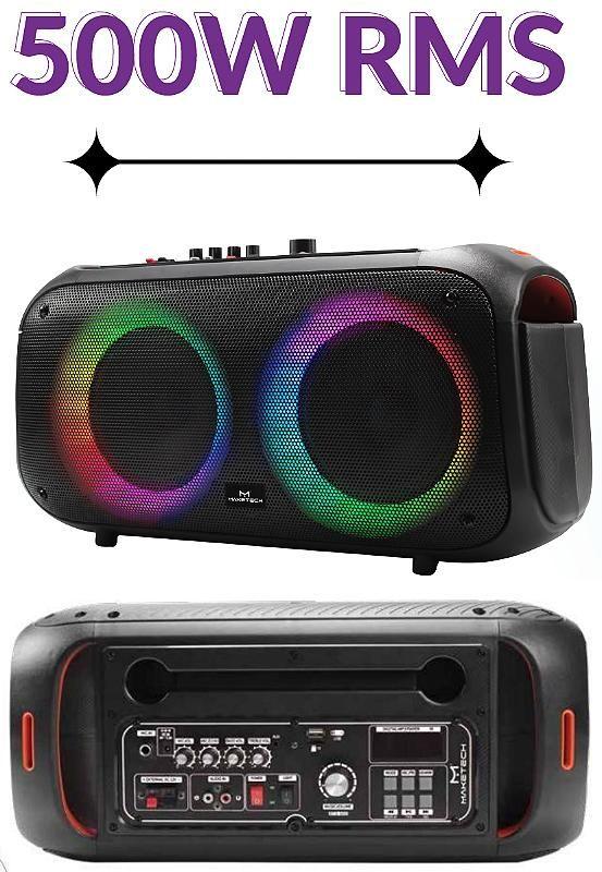 Caixa de Som Maketech BTS-500 Bluetooth 500W LIGHT BOX - Caixas de